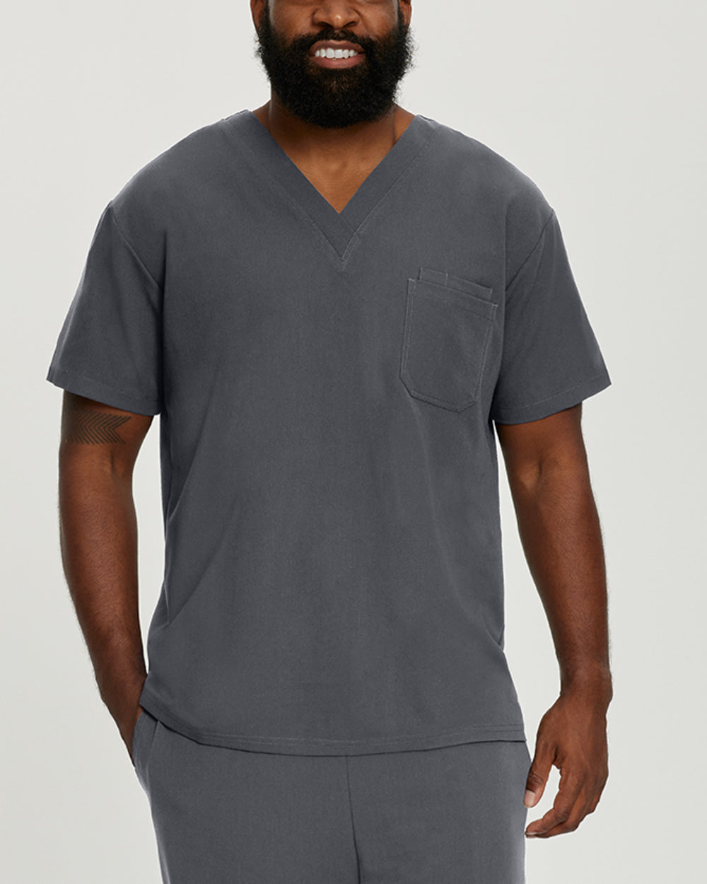 Chest Pocket V-Neck Top 2206