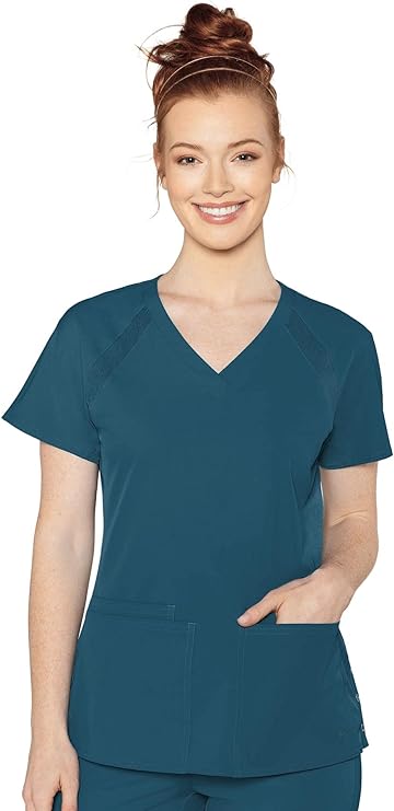 Med Couture Raglan Solid Scrub Top MC8470