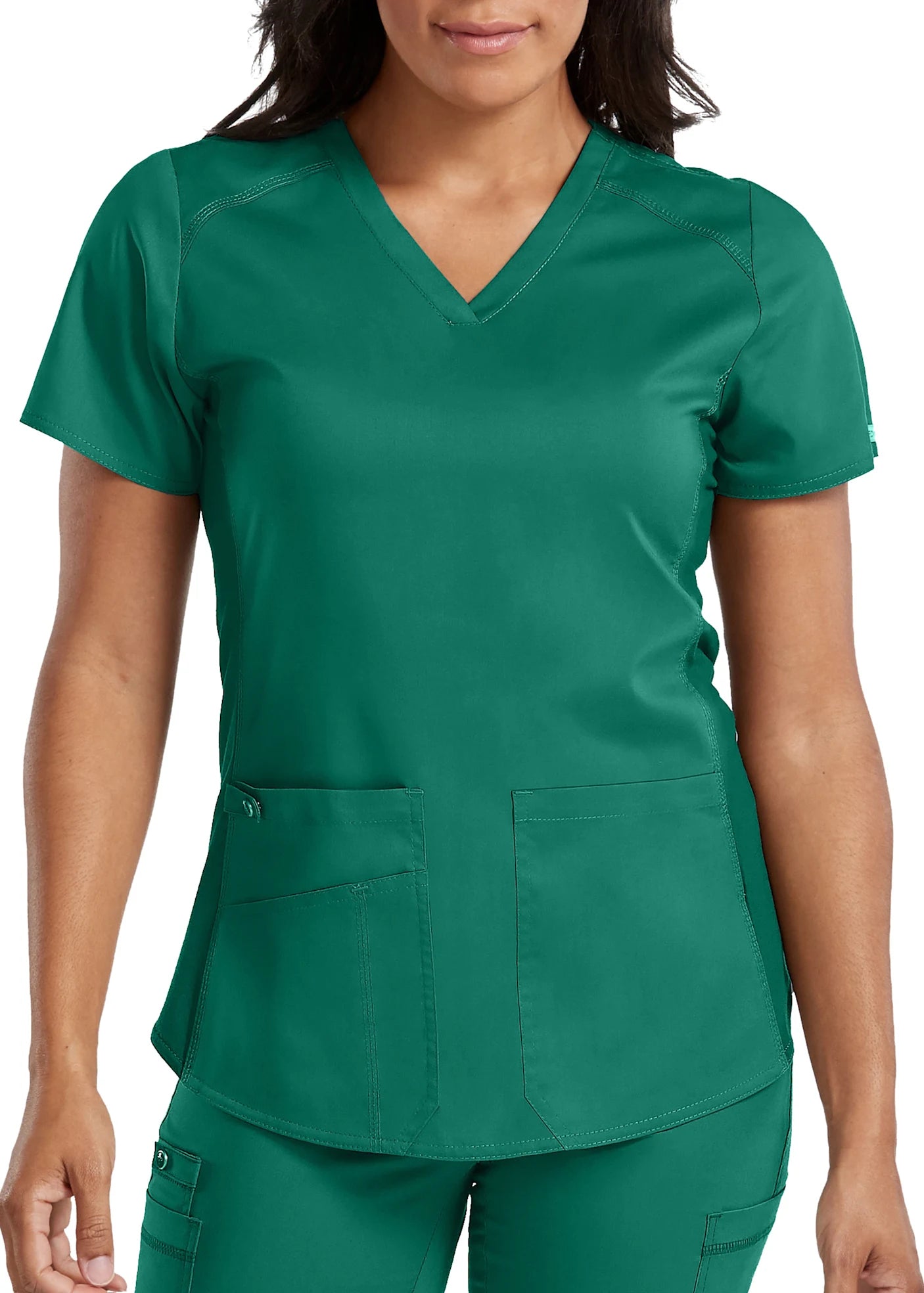 Touch Medcouture V-Neck Shirttail Hem Top MC7459