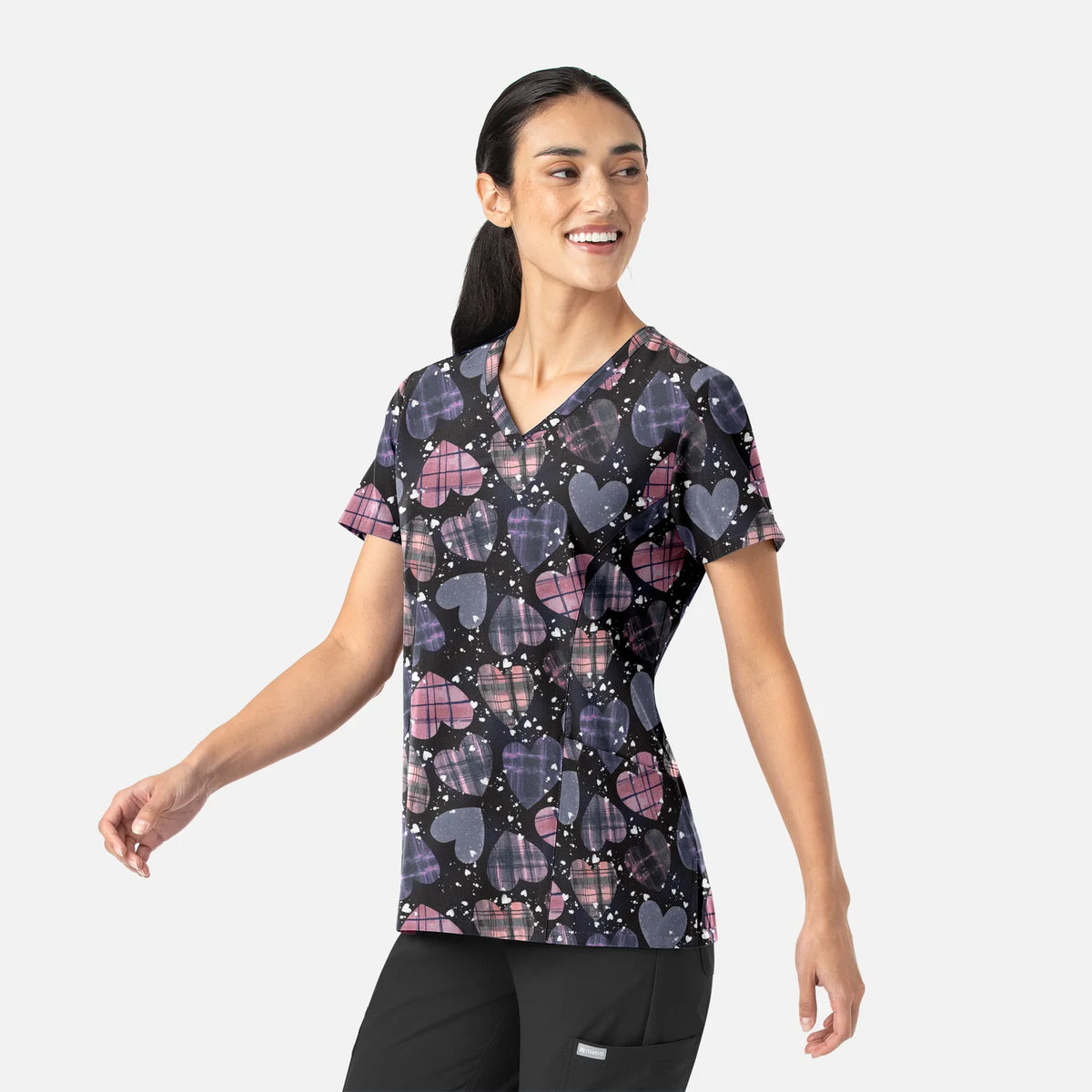 Maevn Curved V-neck Top 1797