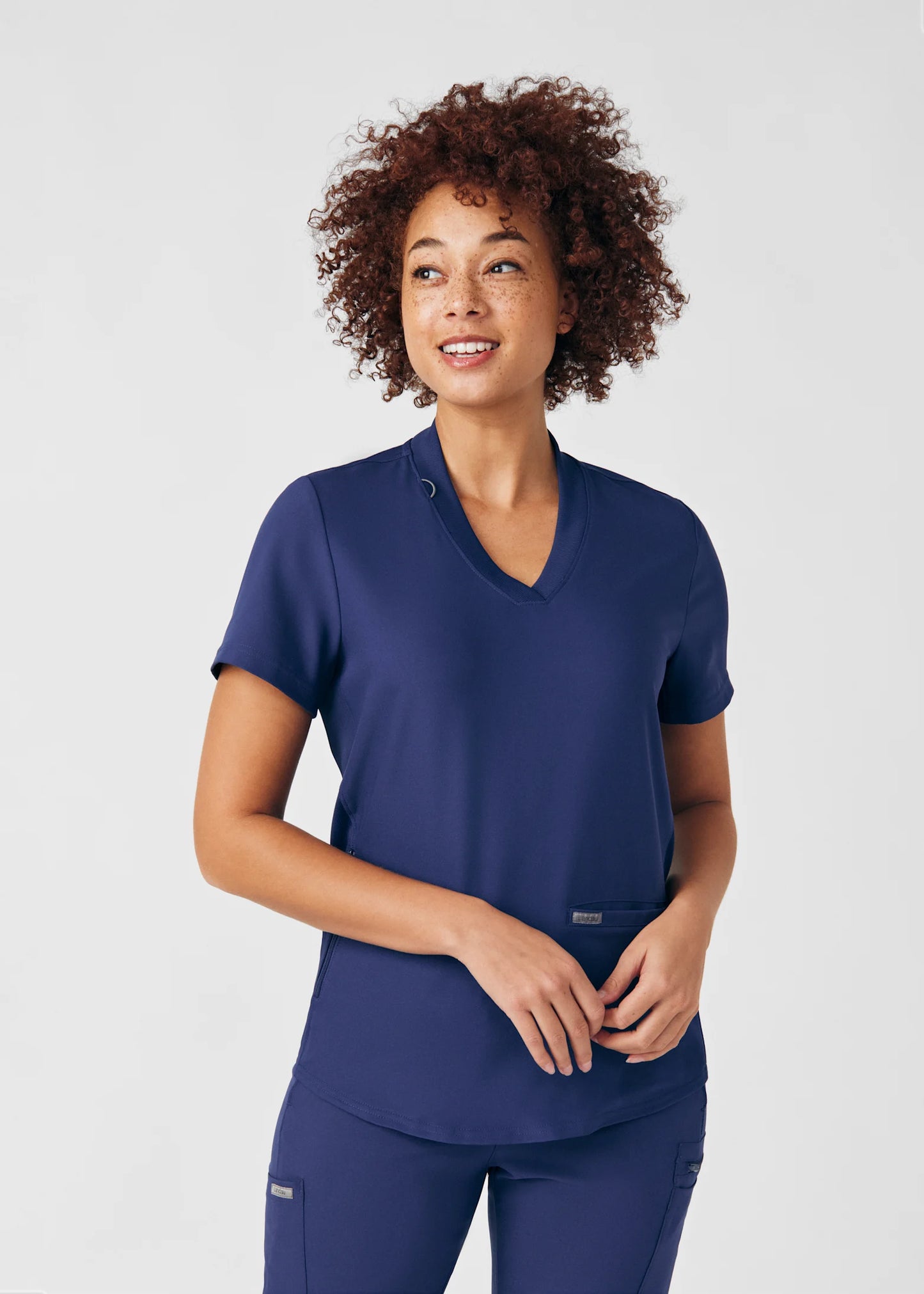 Landau 3 Pocket Rib Knit V-Neck Top Lt100