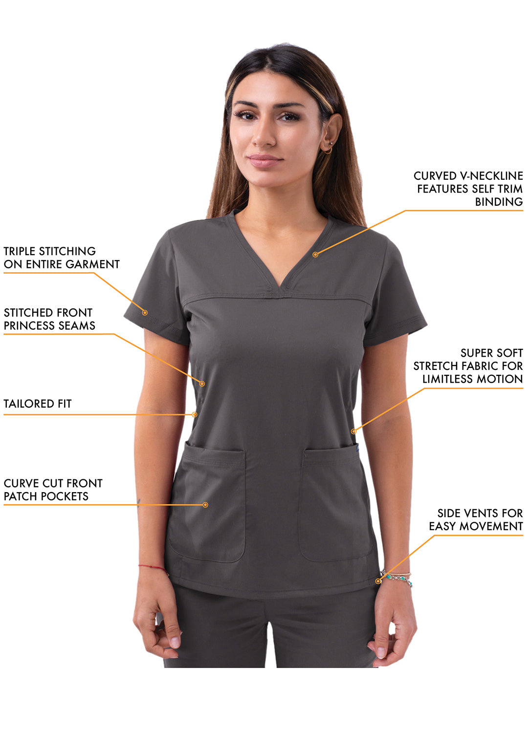 ADAR Pro Women’s Sweetheart V-neck Scrub Top