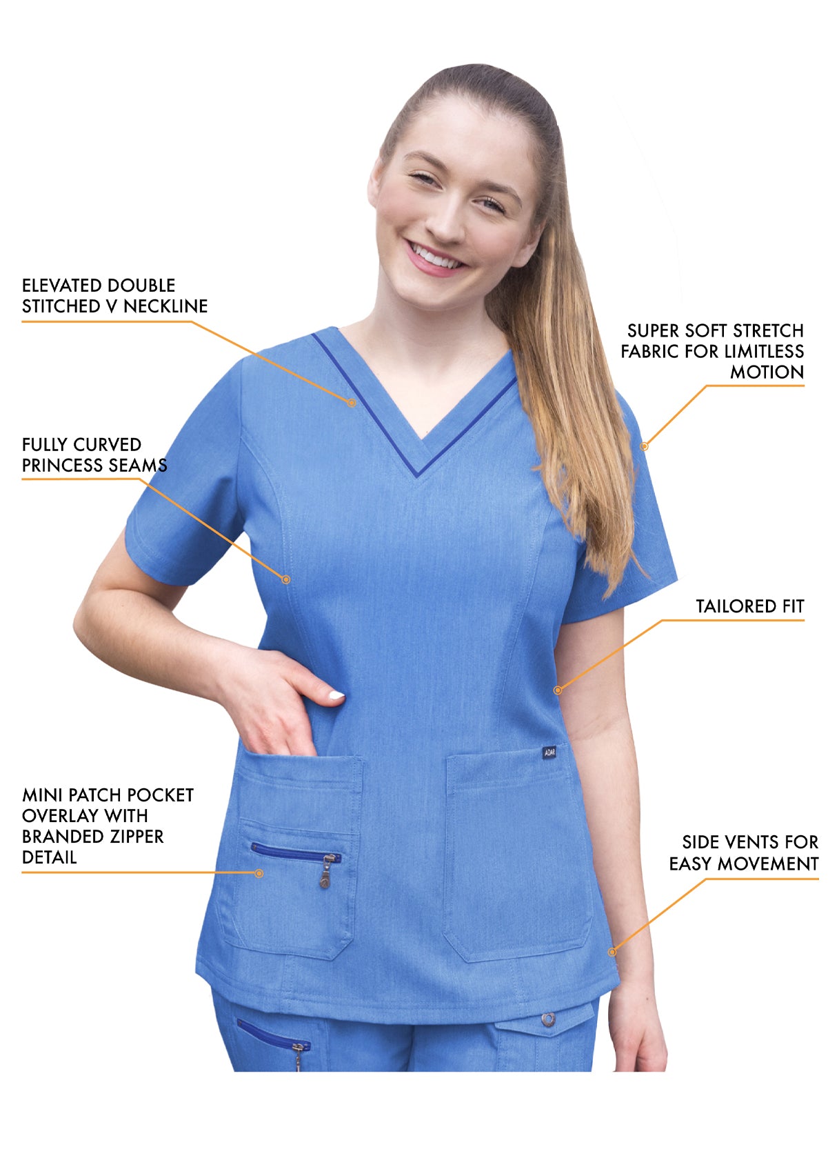 ADAR Pro Women's Elevated V-neck Scrub Top