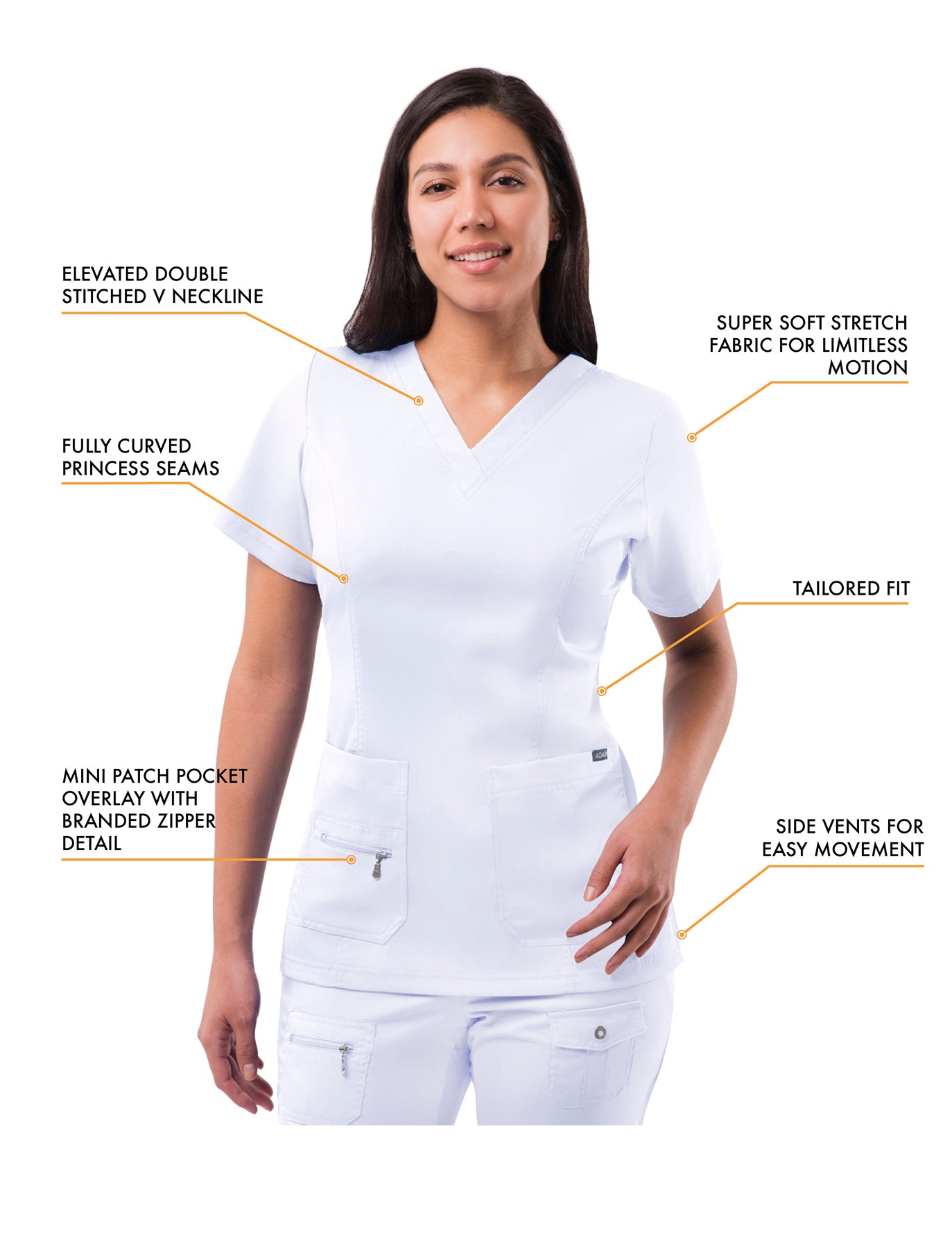 ADAR Pro Womens Elevated V-neck Scrub Top