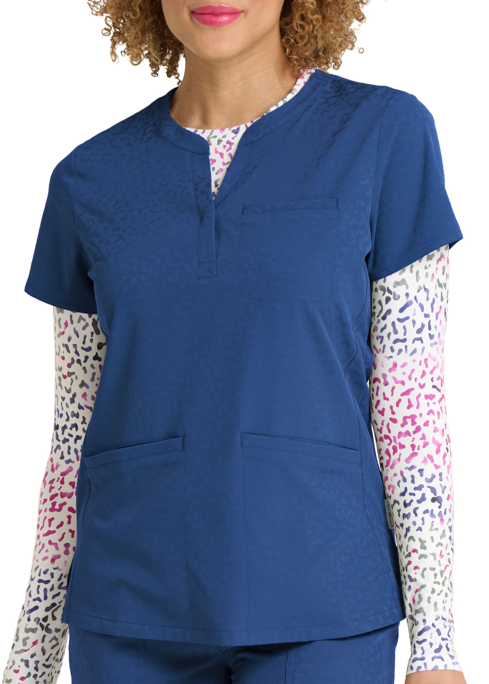1171 Ava Therese Jacquard Top Essential Scrubs Uniform Shop