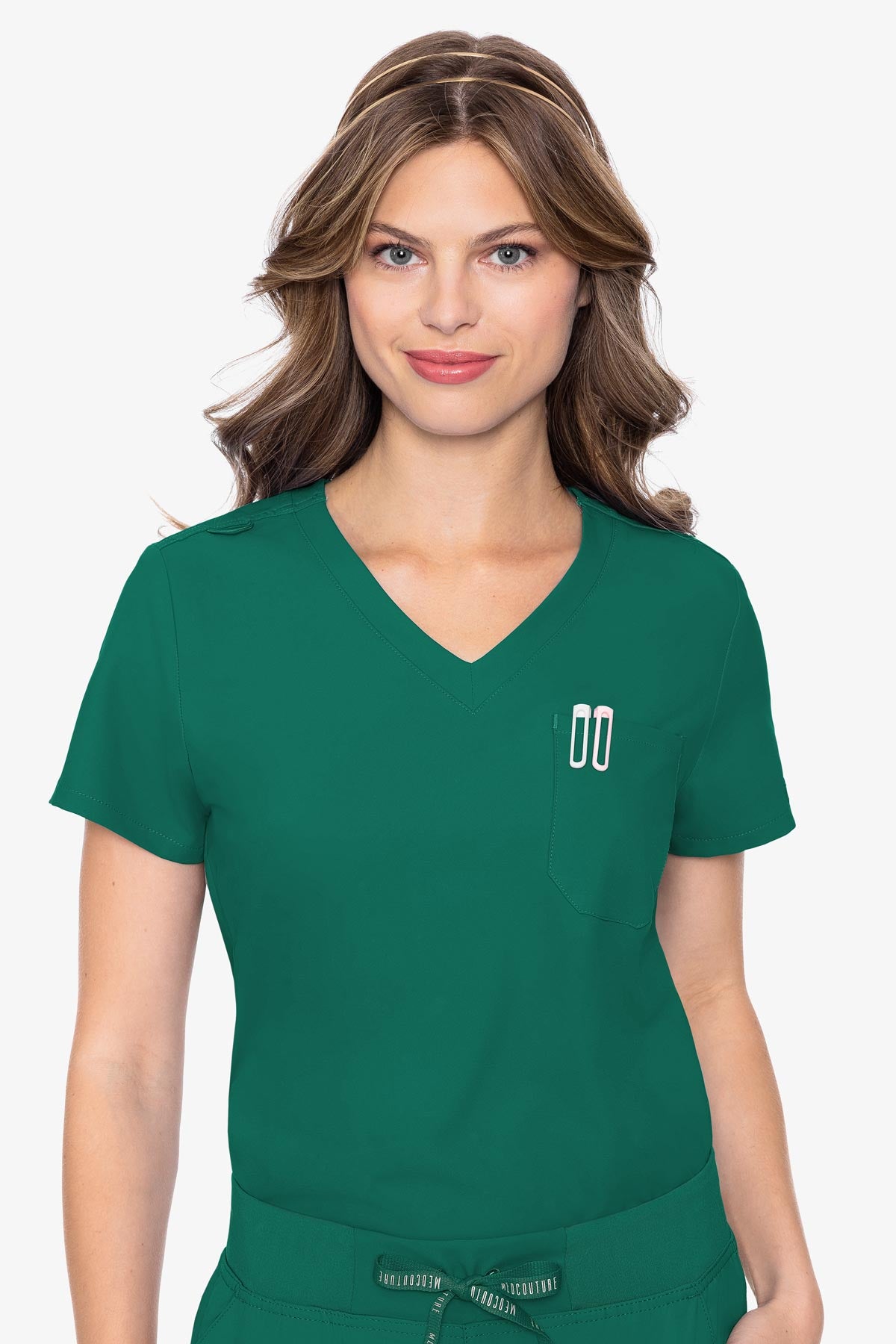 Med Couture Insight Women's One Pocket Tuck In Top MC2432