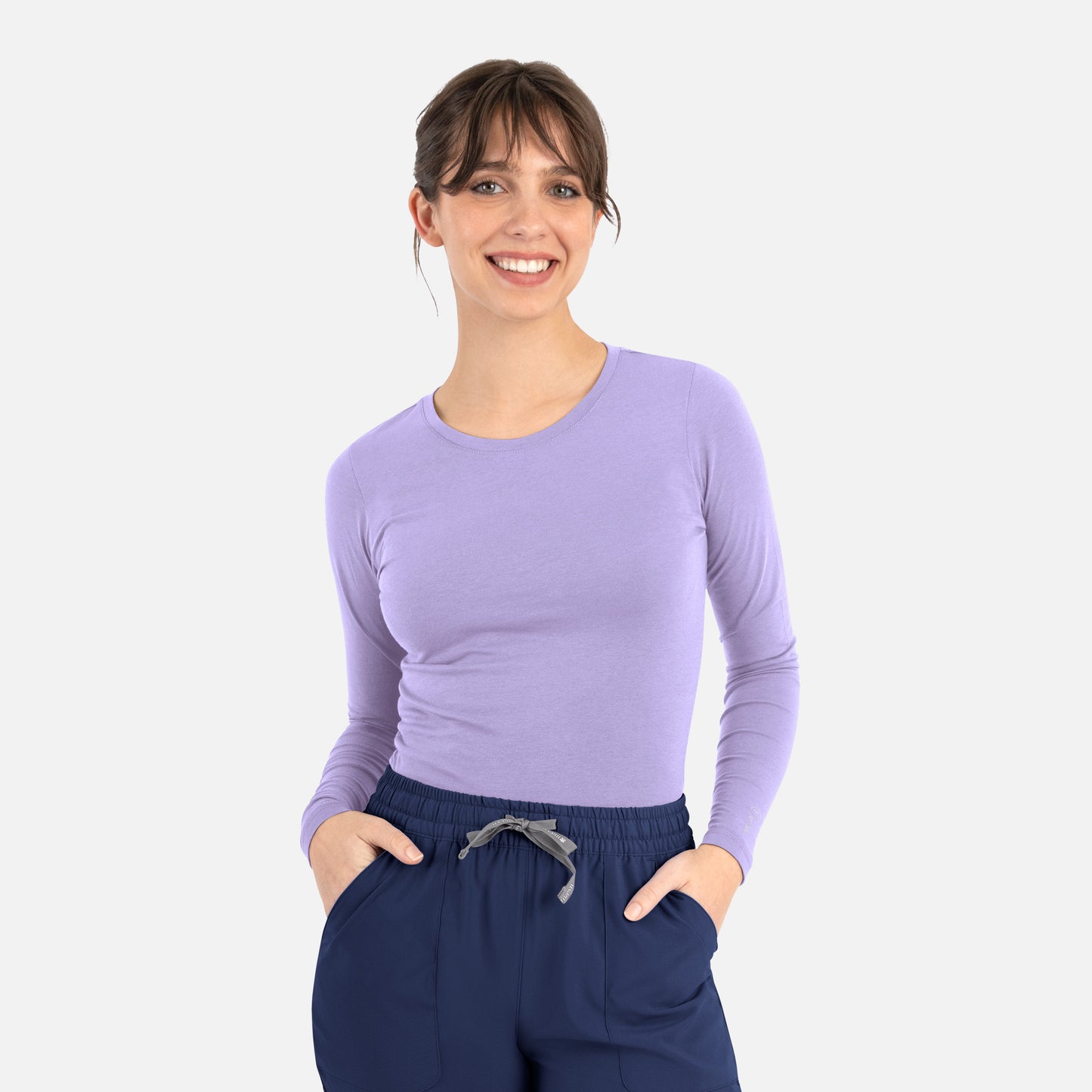 Maevn Bestee Women's Basic Long Sleeve Underscrub Tee 6909