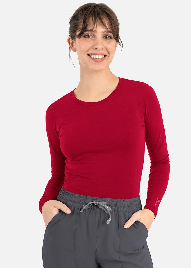 Maevn Bestee Women's Basic Long Sleeve Underscrub Tee 6909