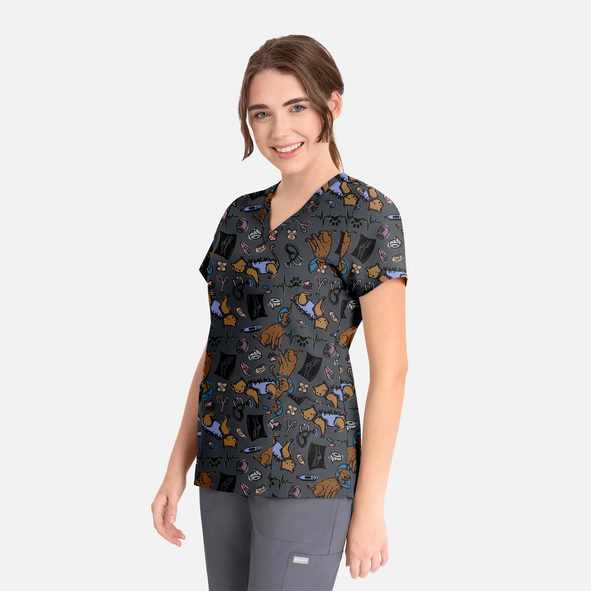 Maevn Curved V-neck Top 1797