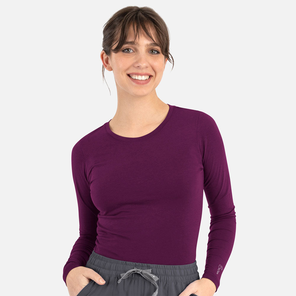 Maevn Bestee Women's Basic Long Sleeve Underscrub Tee 6909