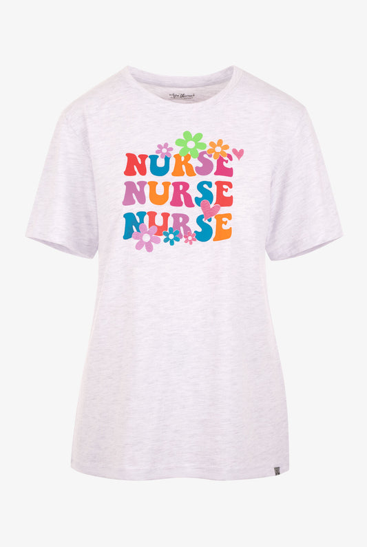 Zavate Ava Therese Nurse Flowers Women's Short Sleeve Knit T-Shirt 1166