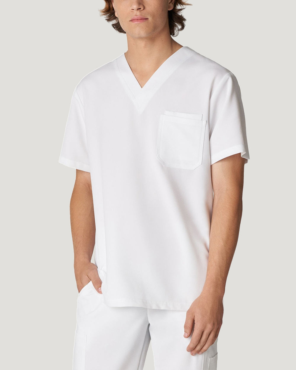 Chest Pocket V-Neck Top 2206